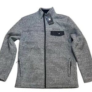 NWT Men's Charcoal Spider Jacket Medium Fleece Sherpa Lined